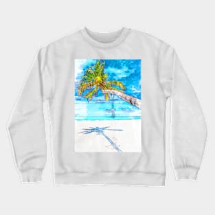 Summer Beach Coconut Paradise Marker Sketch Crewneck Sweatshirt